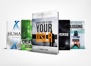Standing Presentation of Hardcover Book Series Mockup [6 x 9 inches]