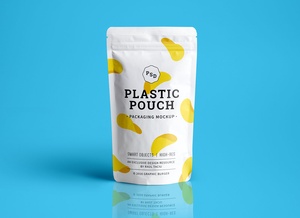 Standing Plastic Pouch Packaging Mockup