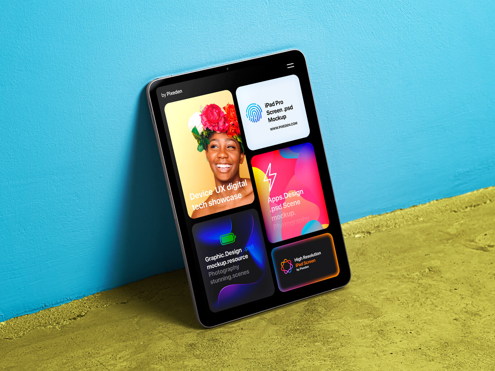 Стоящий OLED -экран M5 iPad Pro Mockup