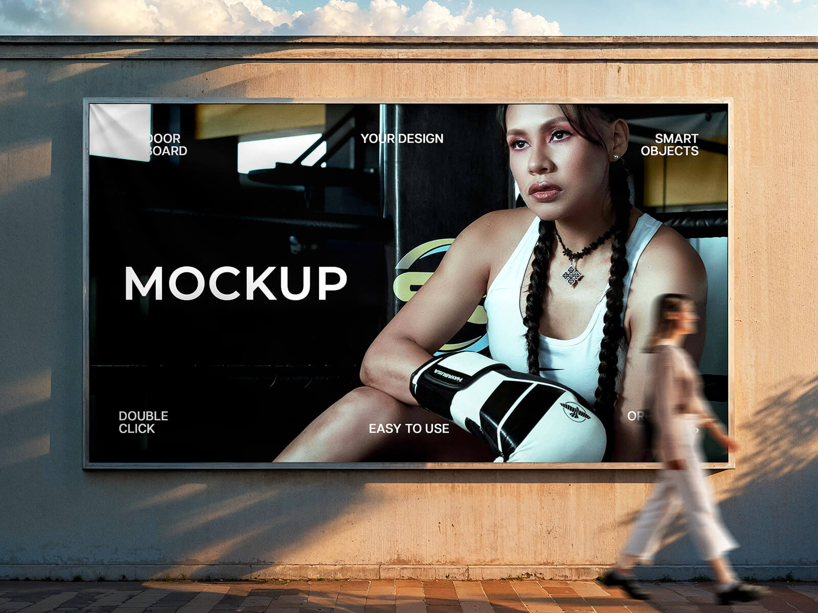 Billboard monté sur la rue maque