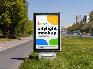 Street Mupi Citylight Mockup