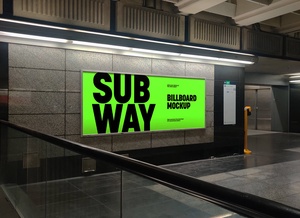Metro Subway Billboard Mockup