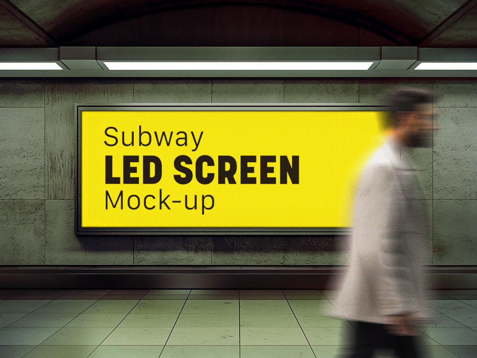 Subway LED Screen Billboard Mockup