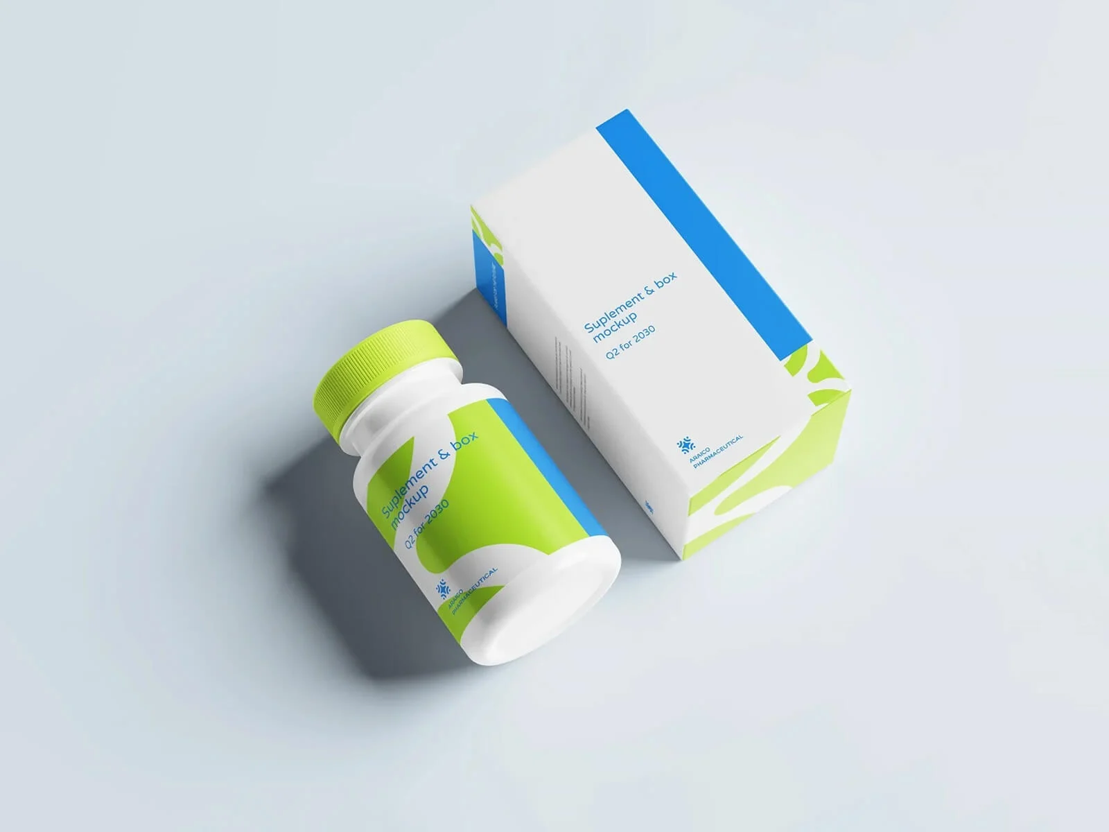 Mockup für die Verpackung von Nahrungsergänzungsmitteln und Medikamenten
