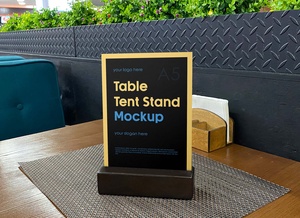  A5 Table Tent Stand Mockup