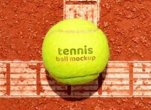 Soft Lawn Tennis Ball Logo Mockup