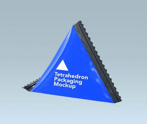Tetrahedron Milk Packaging Mockup Set