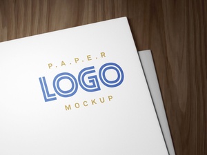 Conjunto de maquetas de logotipo de papel texturizado