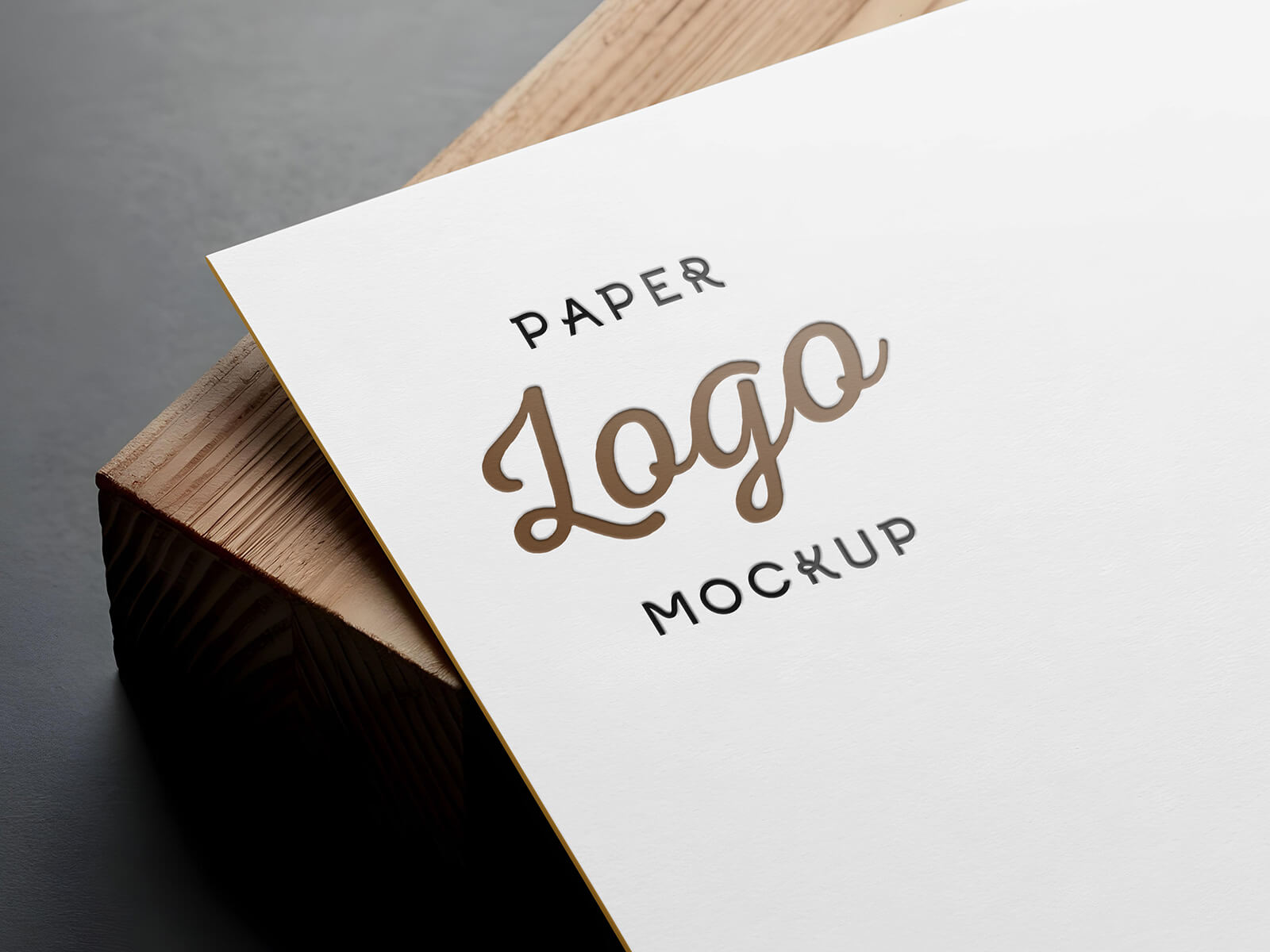 Strukturiertes White Paper Logo Mockup