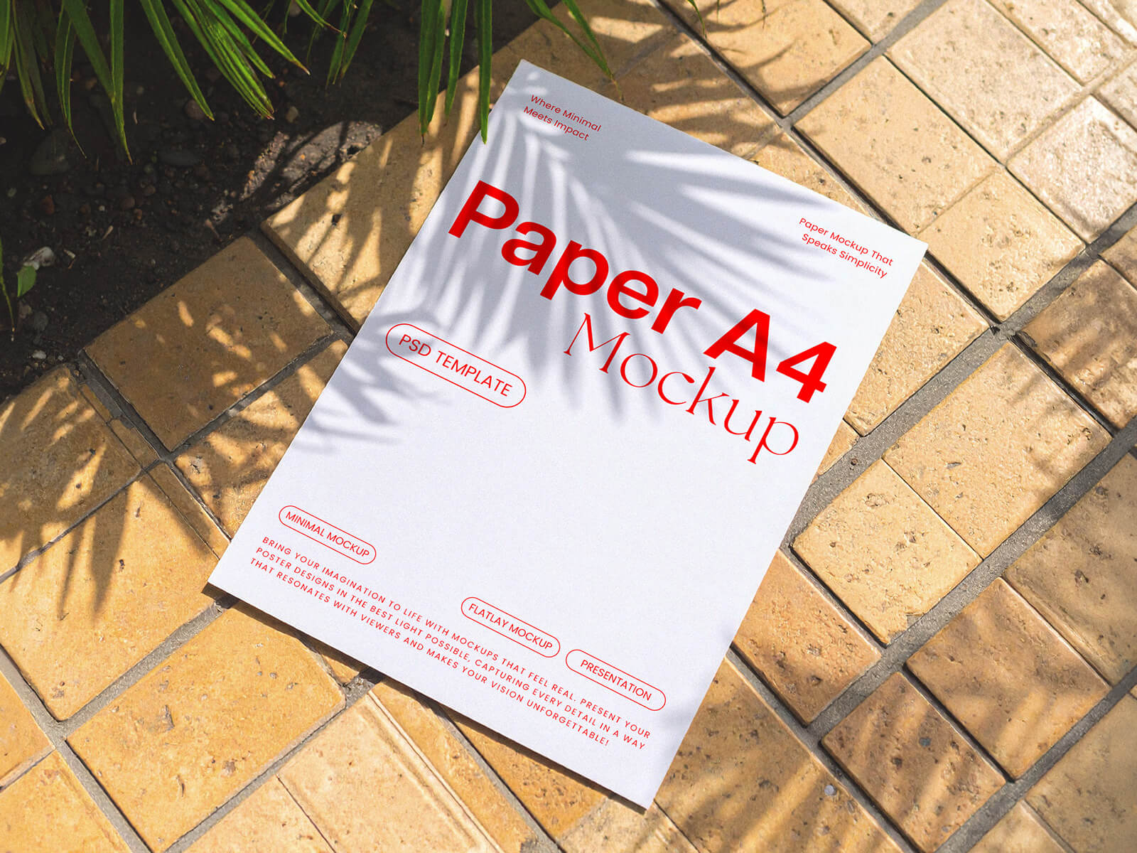 Tiled Pavement A4 Paper Flyer Mockup