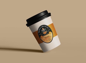 Tilted Paper Coffee Cup Mockup
