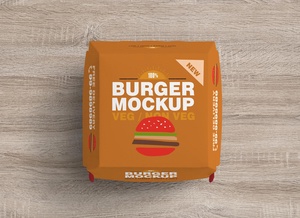 Top View Burger Box Mockup