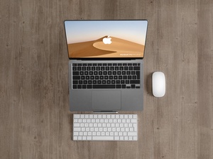 Верхний вид MacBook Pro Mockup