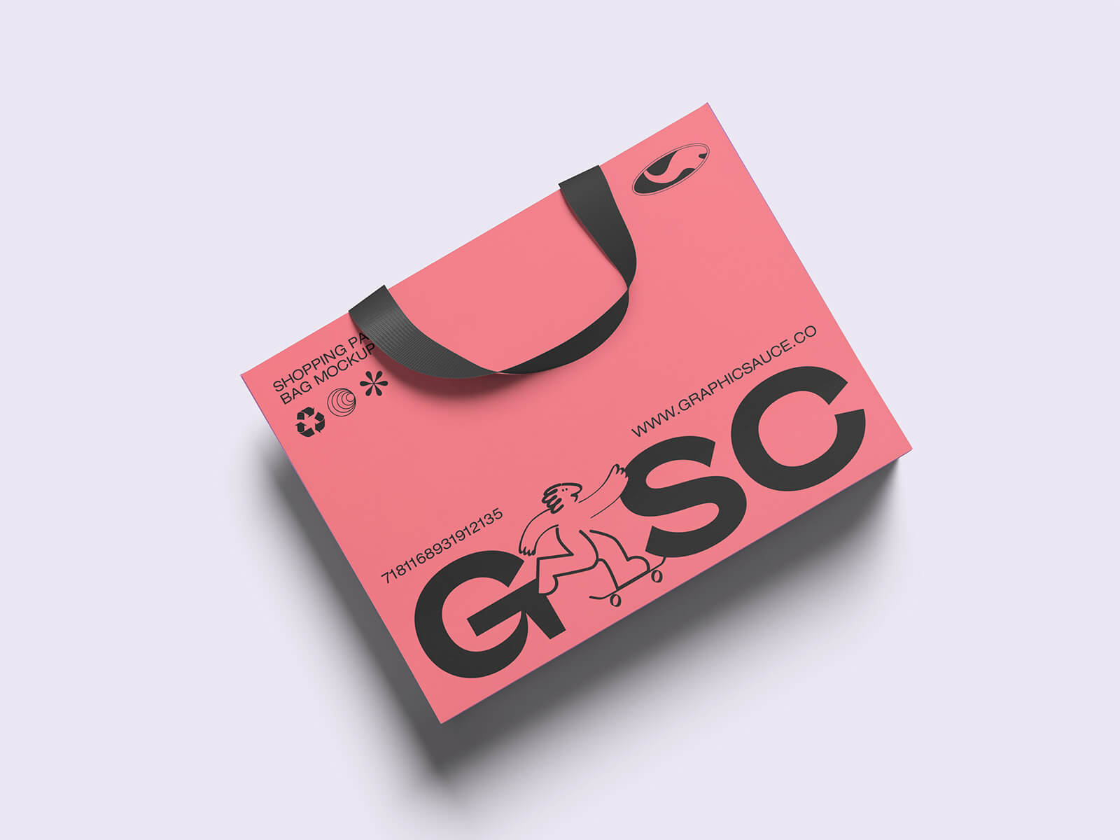Top View Paper Shopping Bag Mockup