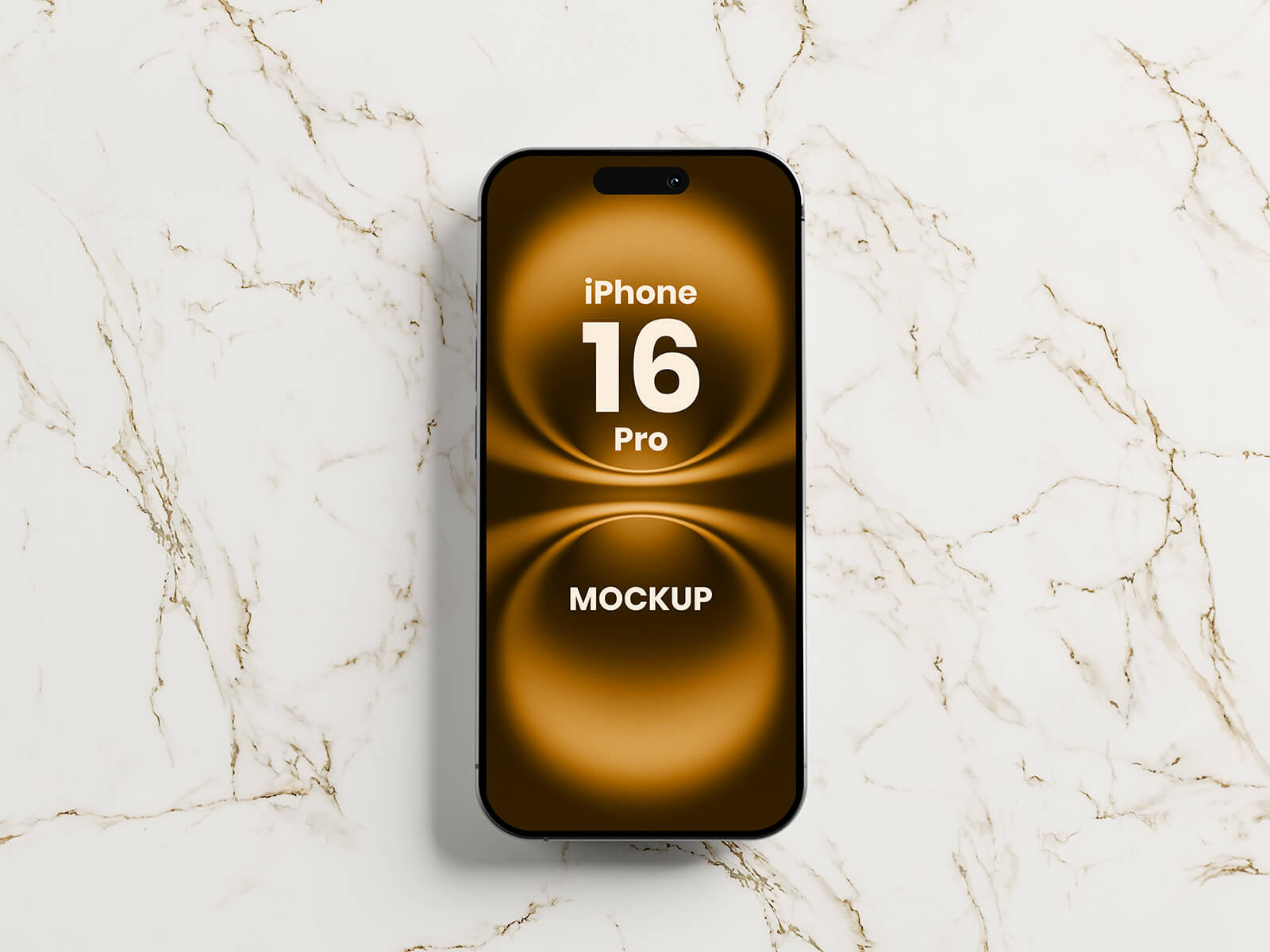 Top View Mockup de iPhone 16 Pro