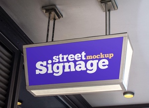 Trapezoid Shape Street Signboard Mockup