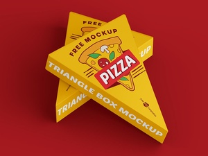 Triangle Pizza Box Mockup Set