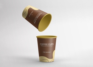 Two Paper Coffee Cups Mockup