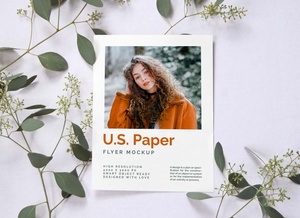 US -Papierbriefgröße Flyer Mockup
