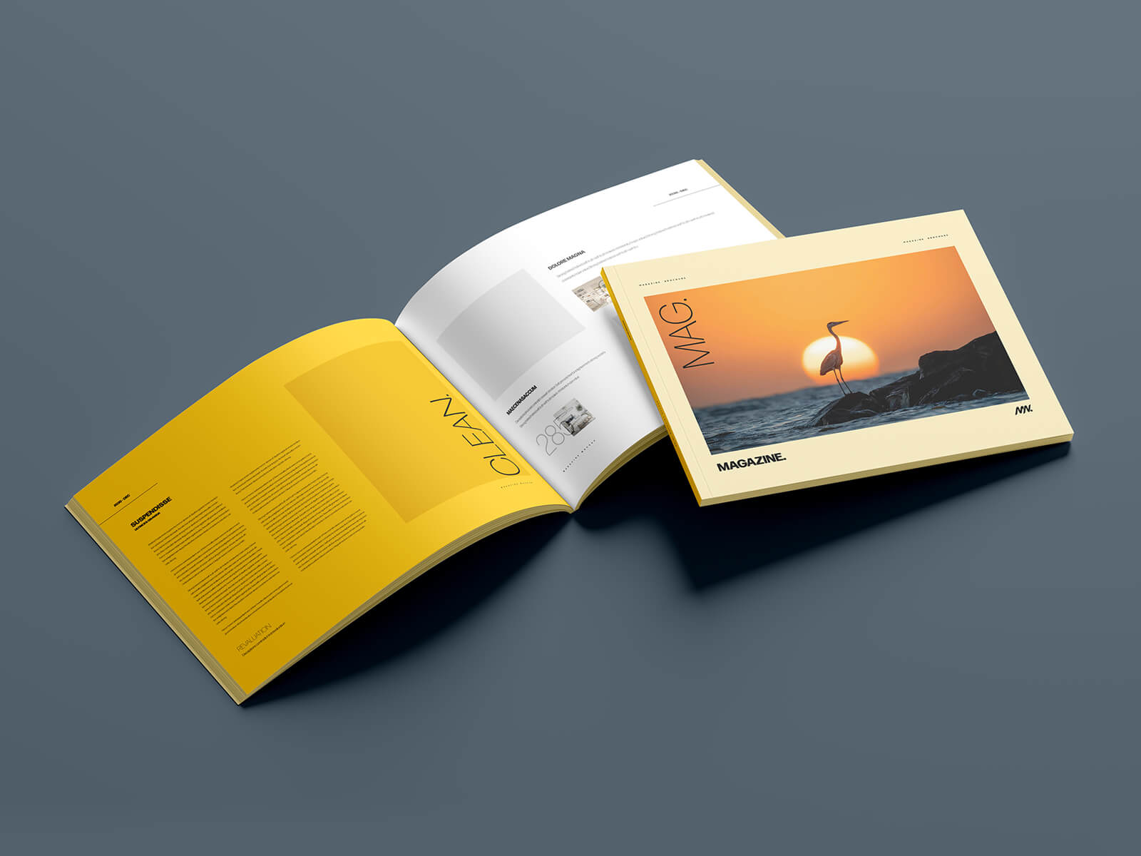 US letter Size Open Magazine Mockup
