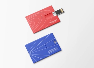 Brieftaschenkarte USB Flash Drive Mockup