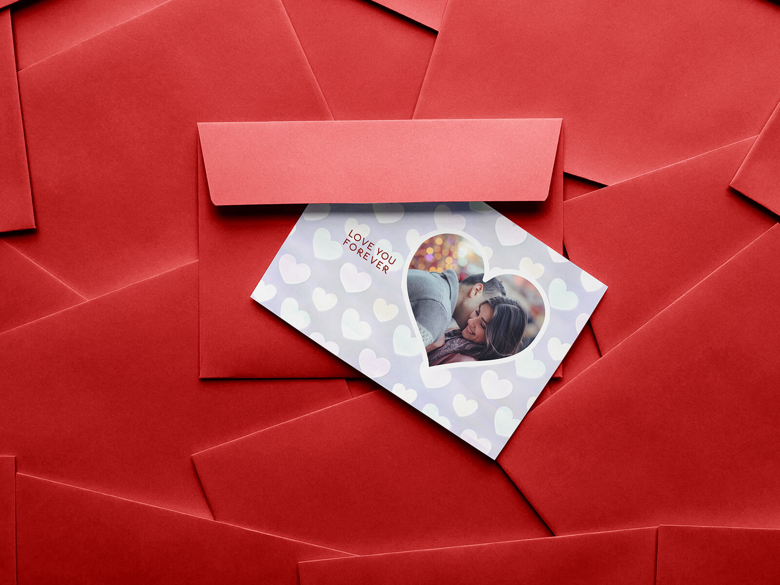Tarjeta de felicitación del Día de San Valentín 2025 maqueta