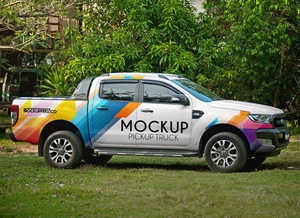Vehicle Branding Pickup Truck Mockup