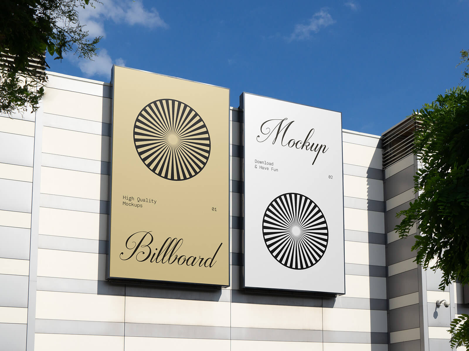 Вертикальное здание Billboard Mockup