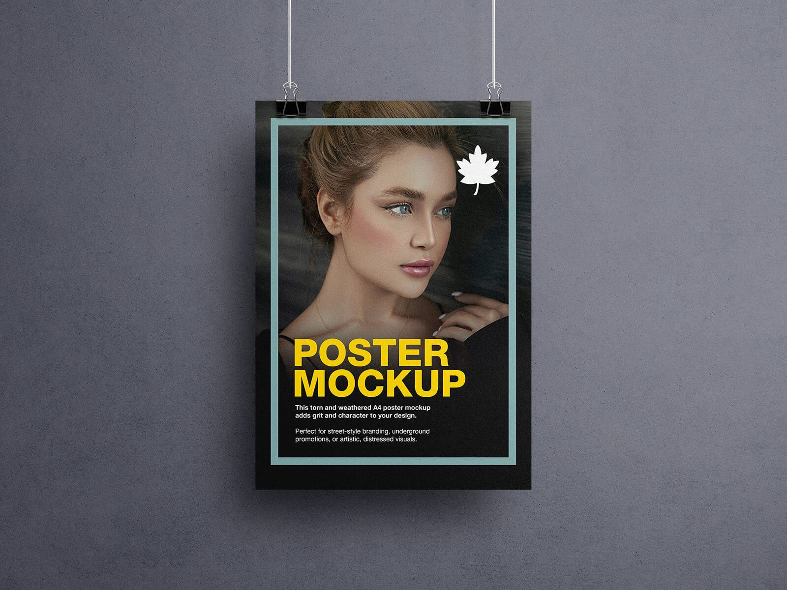 Maquette d'affiche suspendue verticale