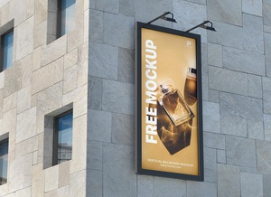 Вертикальная наружная реклама здание Billboard Mockup