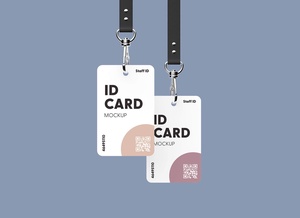 Maqueta de tarjeta de identificación de esquina redondeada vertical