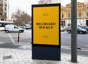 Vertikale Stand Street Billboard Mockup