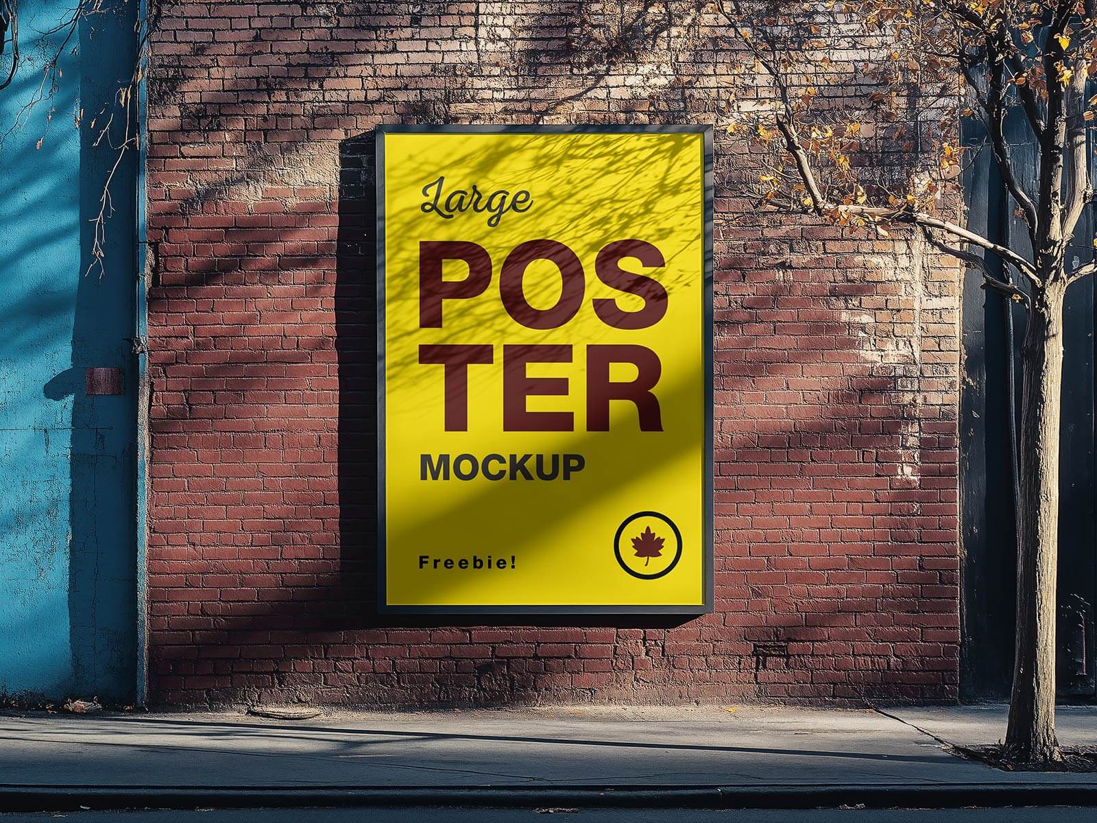 Vertikale Straßenwand -gerahmtes Poster -Mockup