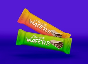 Wafers / Chocolate Bar Packaging Mockup