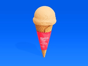 Ensemble de maquette de crème glacée à cône de gaufre