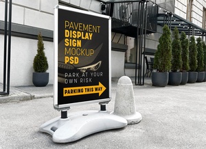 Water-Based Pavement Display Sign Mockup