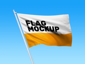 Waving Country Flag Mockup