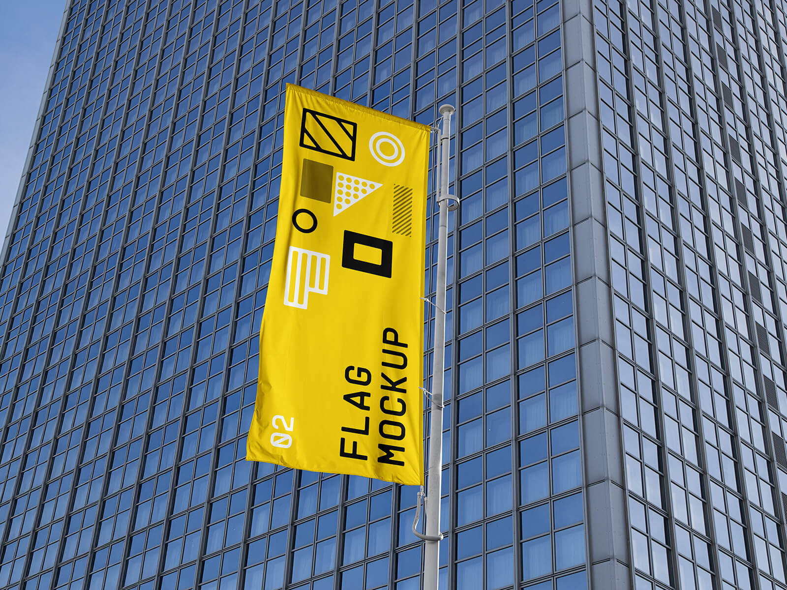 Bannière de drapeau en ondes d'ondule maquette