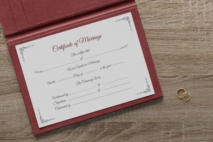 A4 Landscape Certificate Of Marriage Mockup