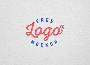 Mockup de logotipo colorido de papel blanco