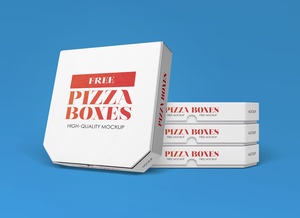White Pizza Box Packaging Mockup