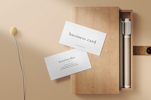 White Professional Business Card Mockup