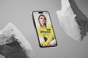 Mockup de White Rock iPhone 15 Pro