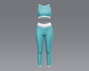 Женская фитнес -одежда (одежда) макет