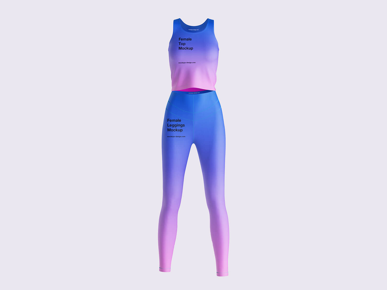 Leggings serrés et fichiers de maquette de crop top pour femmes