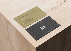  Wooden Box Business Card Mockup