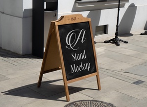 Wooden Chalkboard A-Stand Mockup