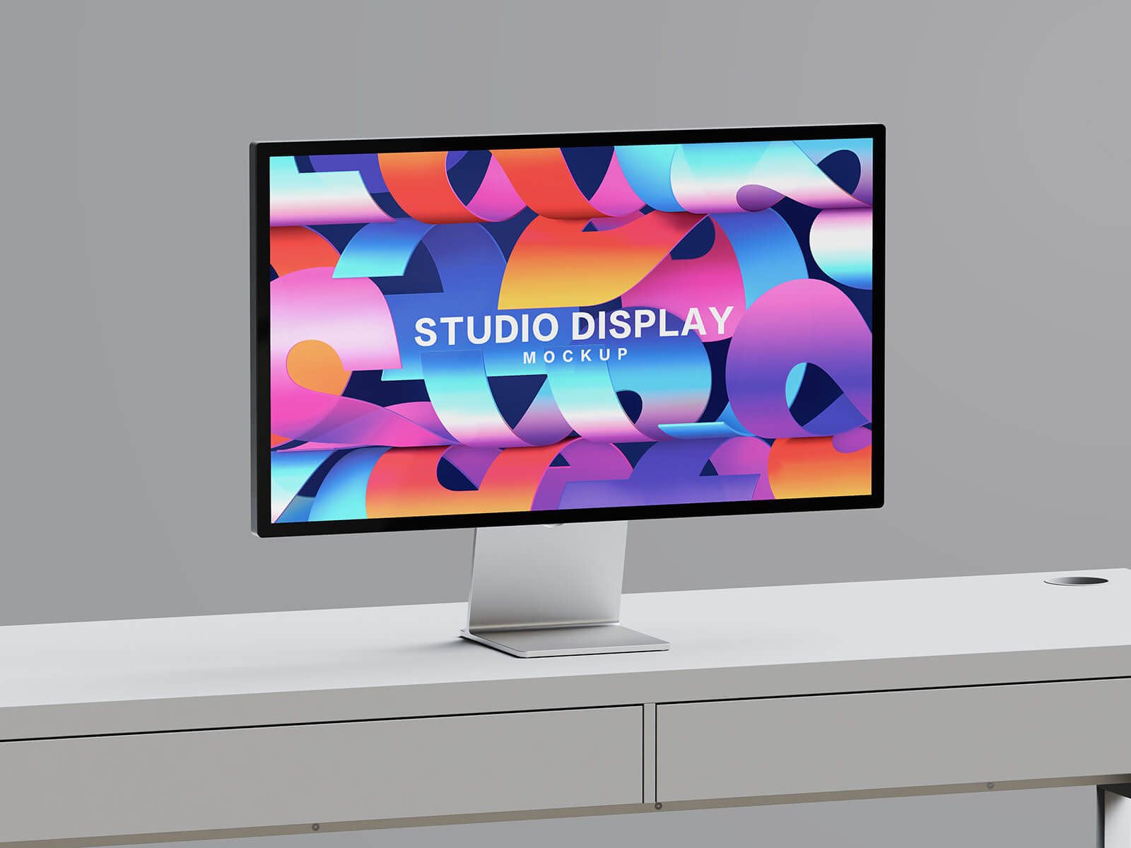 ワークスペース Apple Studio ディスプレイのモックアップ