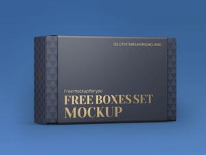 Wrap Around Label Box Packaging Mockup Set