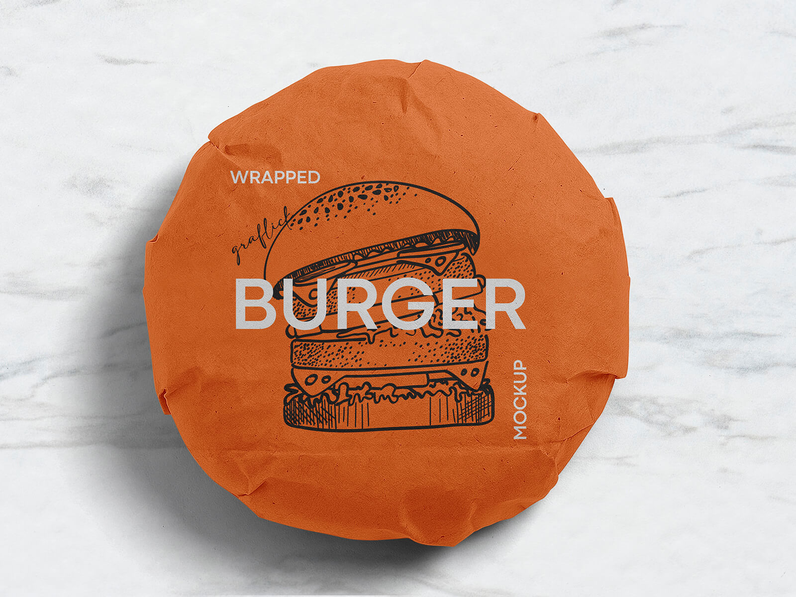 Burger enveloppé de la maquette
